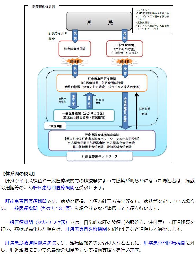 都道府県における肝炎診療に関する診療ネットワーク図